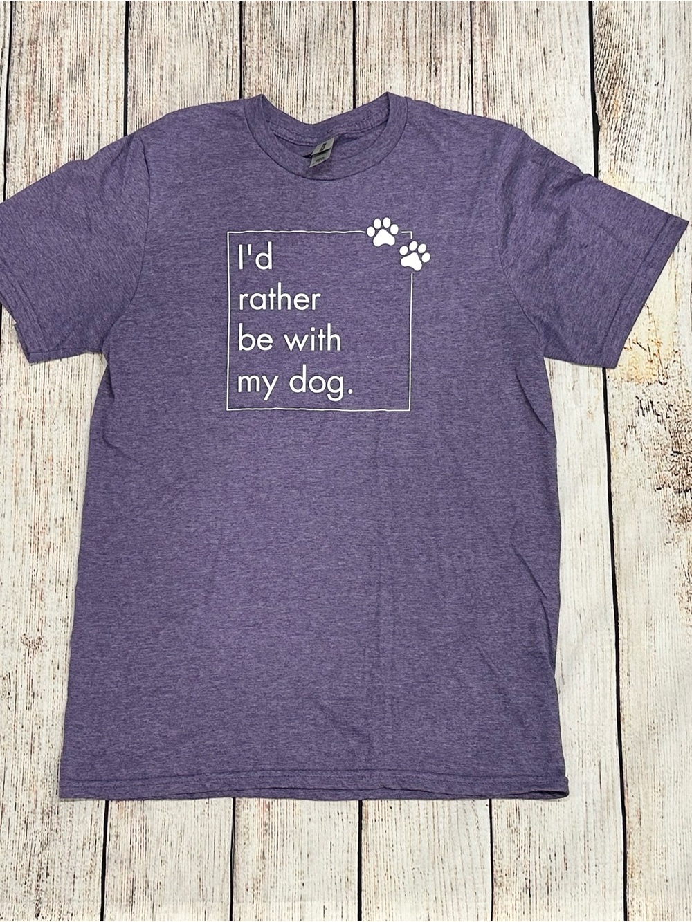 (2 for $8) EUC Women’s I’D RATHER BE WITH MY DOG Tshirt in Size Small